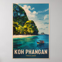 Koh Phangan Thailand Reisen Art Vintag