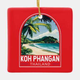 Koh Phangan Thailand Reisen Kunstemblem Keramikornament