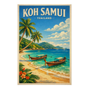 Koh Samui Insel, Thailand Retro Poster