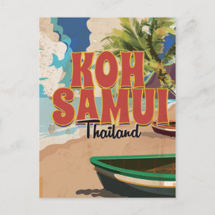 Koh Samui, Thailand Vintage-Reiseposter Postkarte