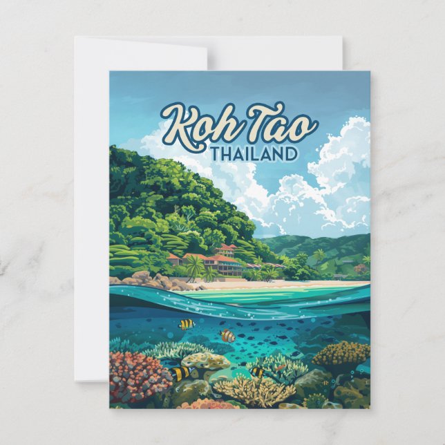 Koh Tao Thailand Asia Scuba Diving Beach Card (Vorderseite)