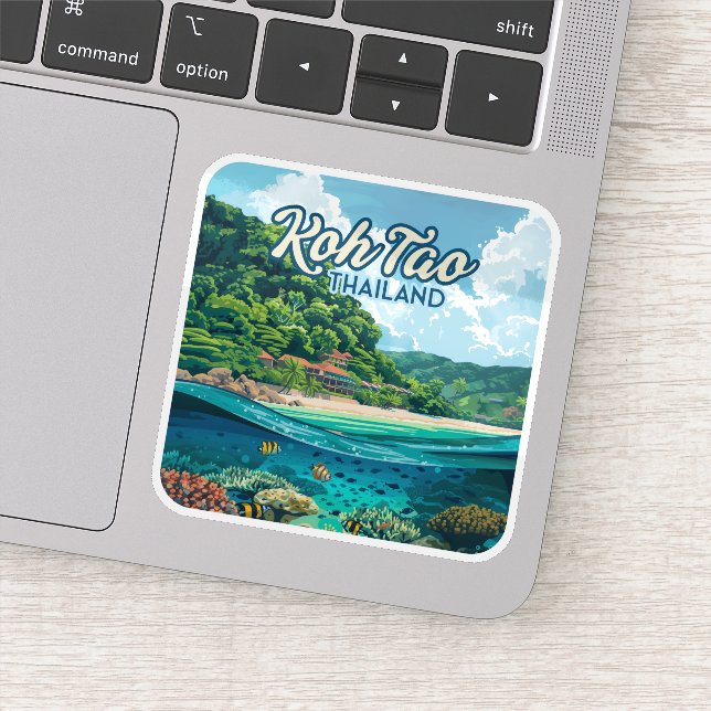 Koh Tao Thailand Asia Scuba Diving Beach Island Aufkleber (Detail)