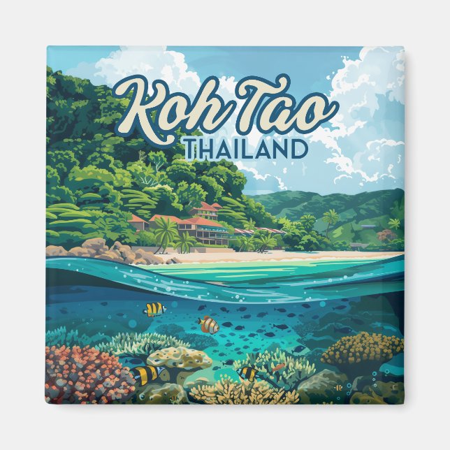 Koh Tao Thailand Asia Scuba Diving Beach Island Magnet (Vorne)