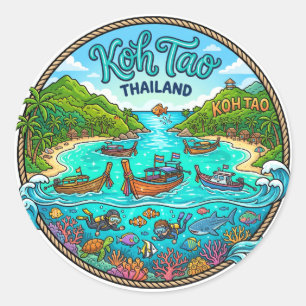 Koh Tao Thailand Runder Aufkleber
