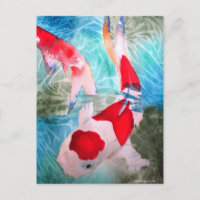 Kohaku Koi 2 Japanische Aquarell-Kunst