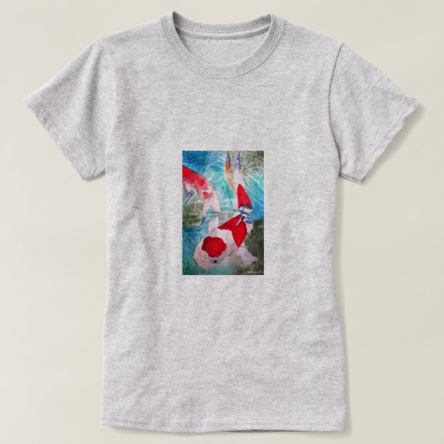 Kohaku Koi 2 Japanische Aquarell-Kunst T-Shirt (Design vorne)