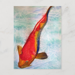 Kohaku Koi Japanische Aquarellkunst Postkarte