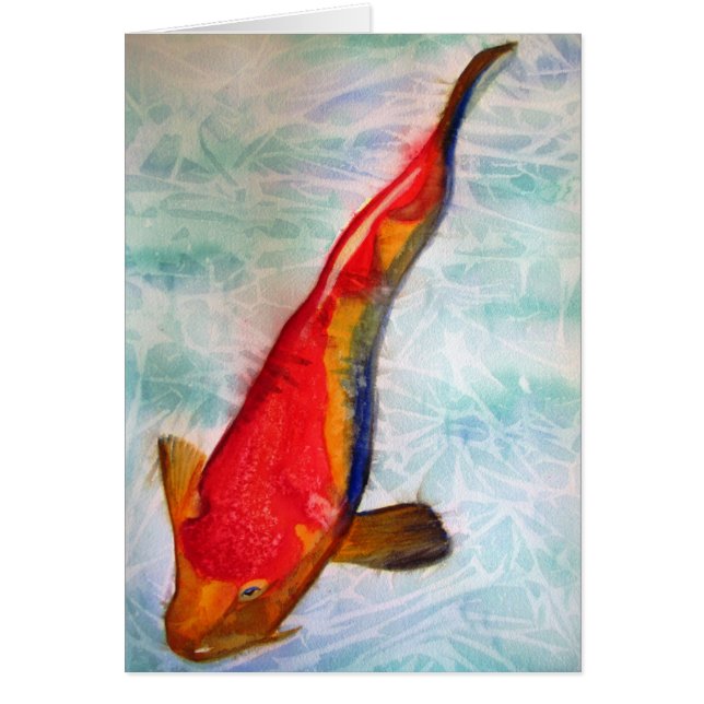 Kohaku Koi japanische Fisch-Aquarellkunst (Vorne)