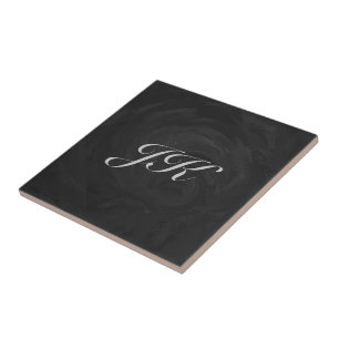 Kohl Black Monogram Personalisiert Fliese