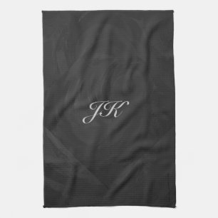 Kohl Black Monogram Personalisiert Geschirrtuch