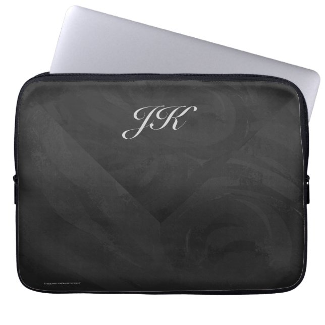 Kohl Black Monogram Personalisiert Laptopschutzhülle (Vorderseite)