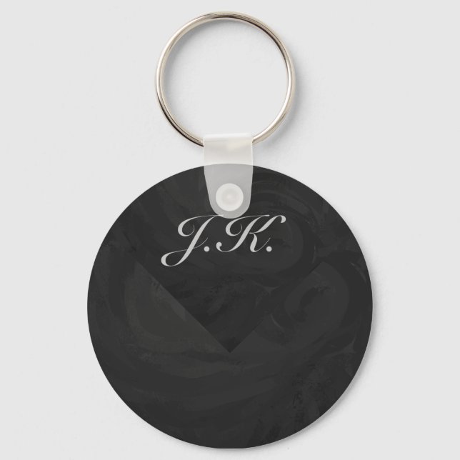 Kohl Black Monogram Personalisiert Schlüsselanhänger (Vorderseite)