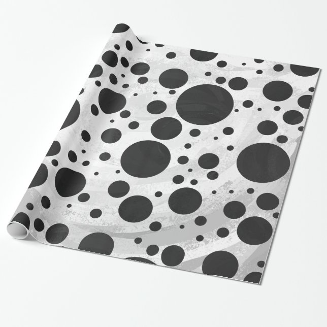 Kohl Black Polka Dot Pattern Geschenkpapier (Ungerollt)