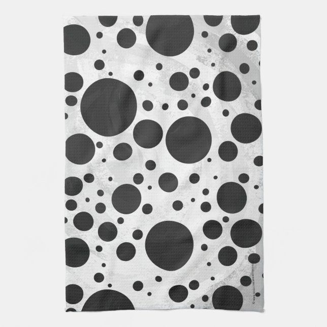 Kohl Black Polka Dot Pattern Handtuch (Vertikal)