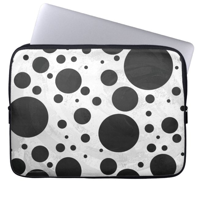 Kohl Black Polka Dot Pattern Laptopschutzhülle (Vorderseite)