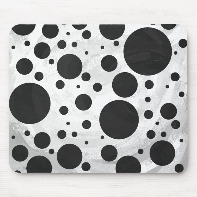 Kohl Black Polka Dot Pattern Mousepad (Vorne)