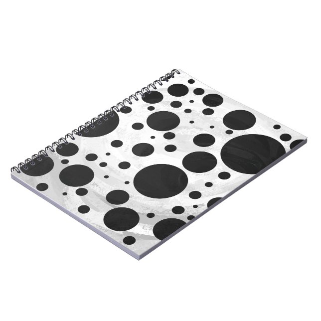 Kohl Black Polka Dot Pattern Notizblock (Linke Seite)