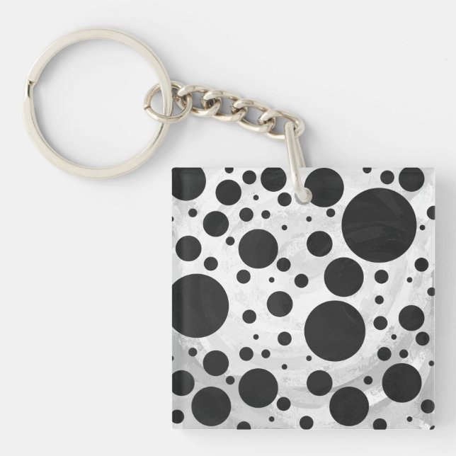 Kohl Black Polka Dot Pattern Schlüsselanhänger (Vorderseite)