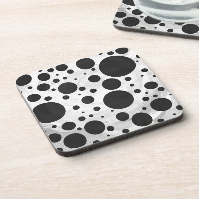 Kohl Black Polka Dot Pattern Untersetzer (Linke Seite)