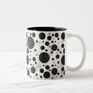 Kohl Black Polka Dot Pattern Zweifarbige Tasse