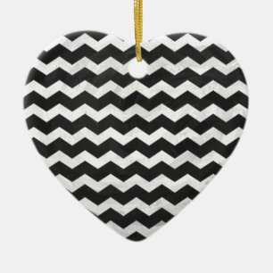 Kohl Black Zickzack Pattern Keramikornament