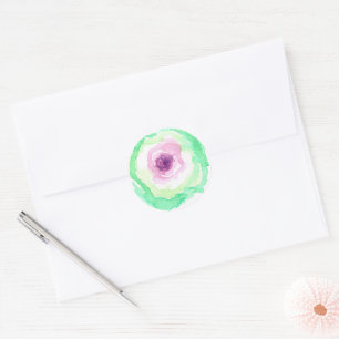 Kohl Gemüsegarten Farm Lebensmittel Aquarell Runder Aufkleber