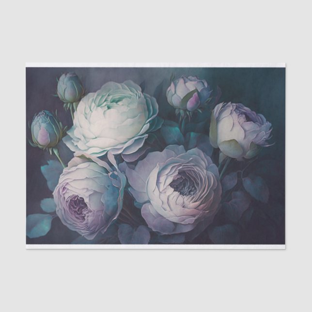 Kohl-Rose - dunkel Seidenpapier (Vorderseite)