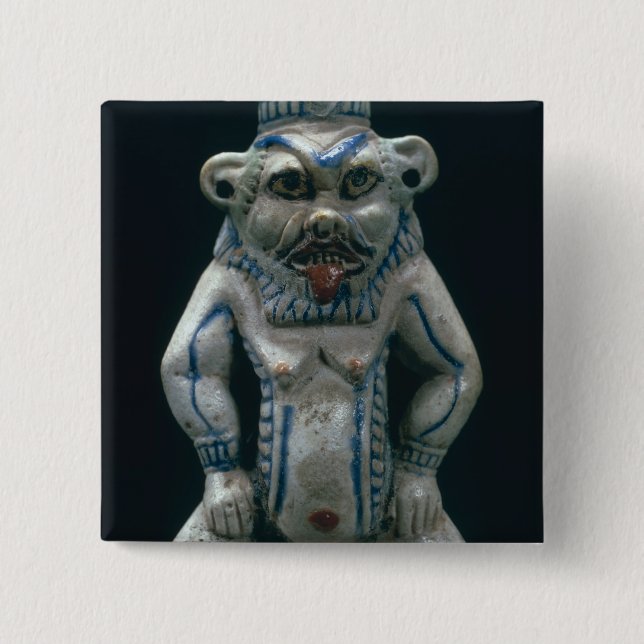 Kohl-Topf in Form von dem Gott Bes, neues Button (Vorderseite)