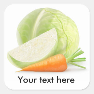 Kohl und Karotten Quadratischer Aufkleber