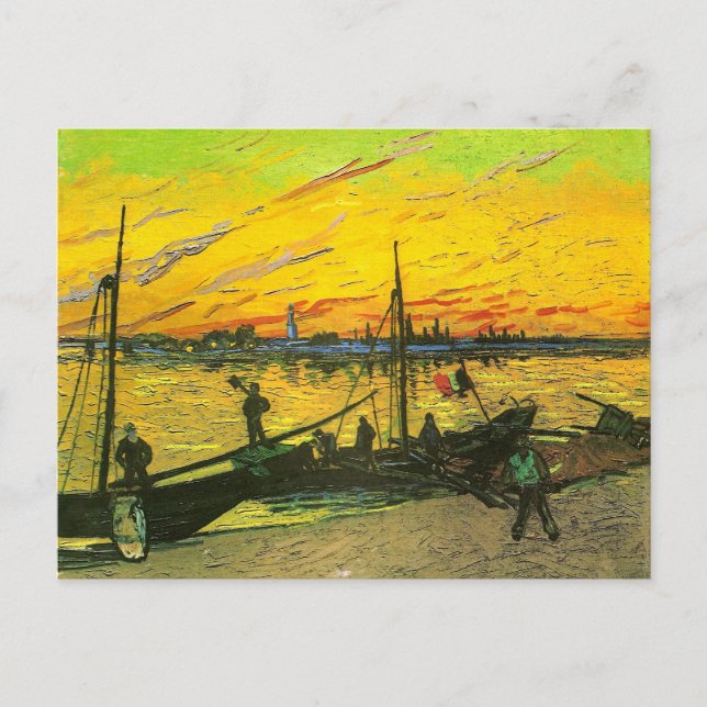 Kohle Barges Van- Goghschöne Kunst Postkarte (Vorderseite)