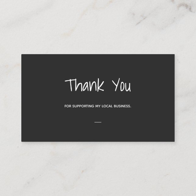 Kohle Danke Visitenkarte (Rückseite)