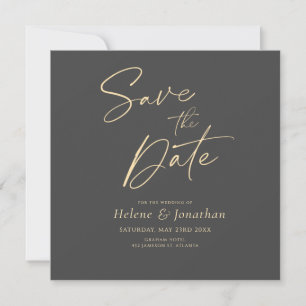 Kohle Moderne Save the Date Einladung