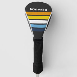 Kohle Nachtfall über Streifen mit Namen Golf Headcover