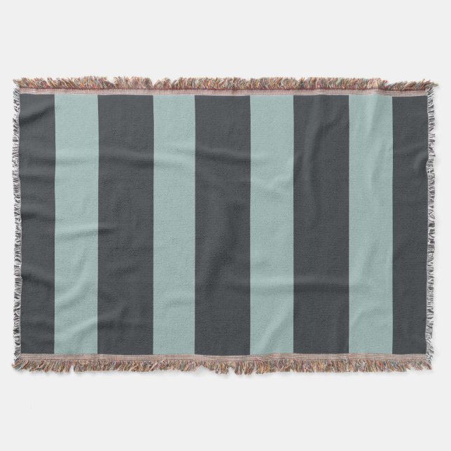 Kohle und Ash Streifen Decke (Vorderseite)