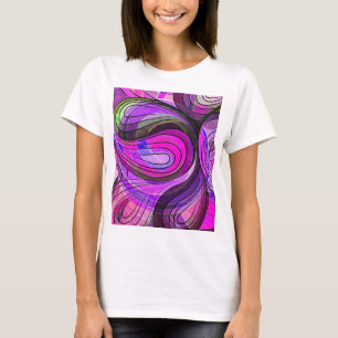 Kohle und Rose Wasserdoodle mit schwarzen Linien T-Shirt
