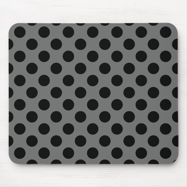 Kohle und schwarze Polka-Punkte Mousepad (Vorne)