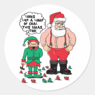 Kohle zu Weihnachten Runder Aufkleber