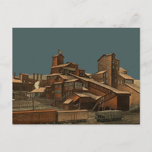 Kohlebergbau - Anthrazit Bergbau Bergbaumuseum Mon Postkarte (Vorderseite)