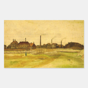 Kohlebergwerk in der Borinage von Vincent van Gogh Rechteckiger Aufkleber