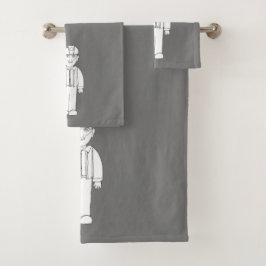 Kohleminer Badetuch Set Dunkelgrau