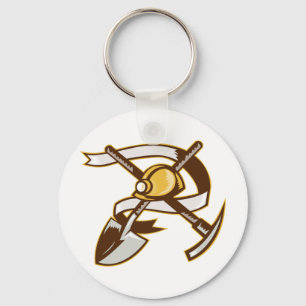 Kohlenbergmann Hardhatspaten-Schaufelhacke Schlüsselanhänger