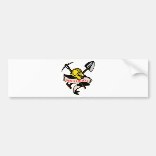 Kohlenbergmann-Hutschaufelspaten-Hackenbergbau Autoaufkleber