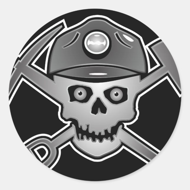 KOHLENMINERSKULL RUNDER AUFKLEBER (Vorderseite)