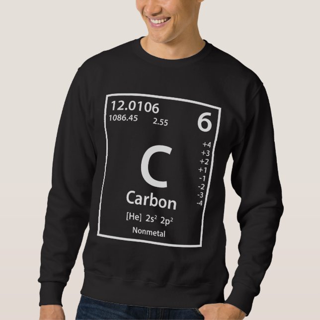 Kohlenstoff-Element (weiß) Sweatshirt (Vorderseite)