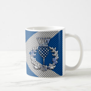 Kohlenstoff-Faser-Druck-Schottland-Flagge Tasse