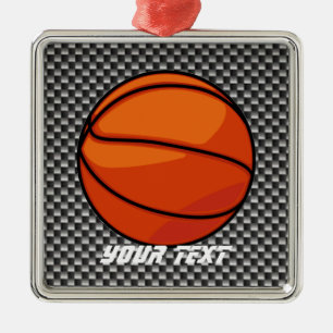 Kohlenstoff-Faserblick Basketball Silbernes Ornament
