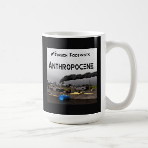 Kohlenstoff-Fußabdrücke - Anthropozän Kaffeetasse