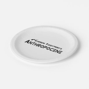 Kohlenstoff-Fußabdrücke - Anthropozän Pappteller