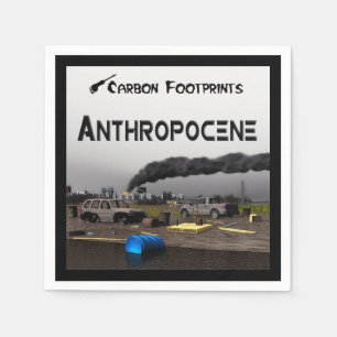Kohlenstoff-Fußabdrücke - Anthropozän Serviette