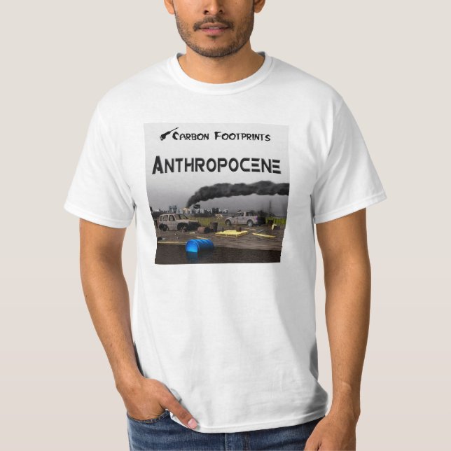 Kohlenstoff-Fußabdrücke - Anthropozän T-Shirt (Vorderseite)